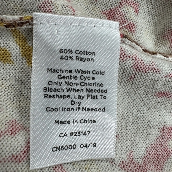 Talbots Paisley Cardigan Petite Medium Floral Lightweight Cotton Sweater - Picture 7 of 8